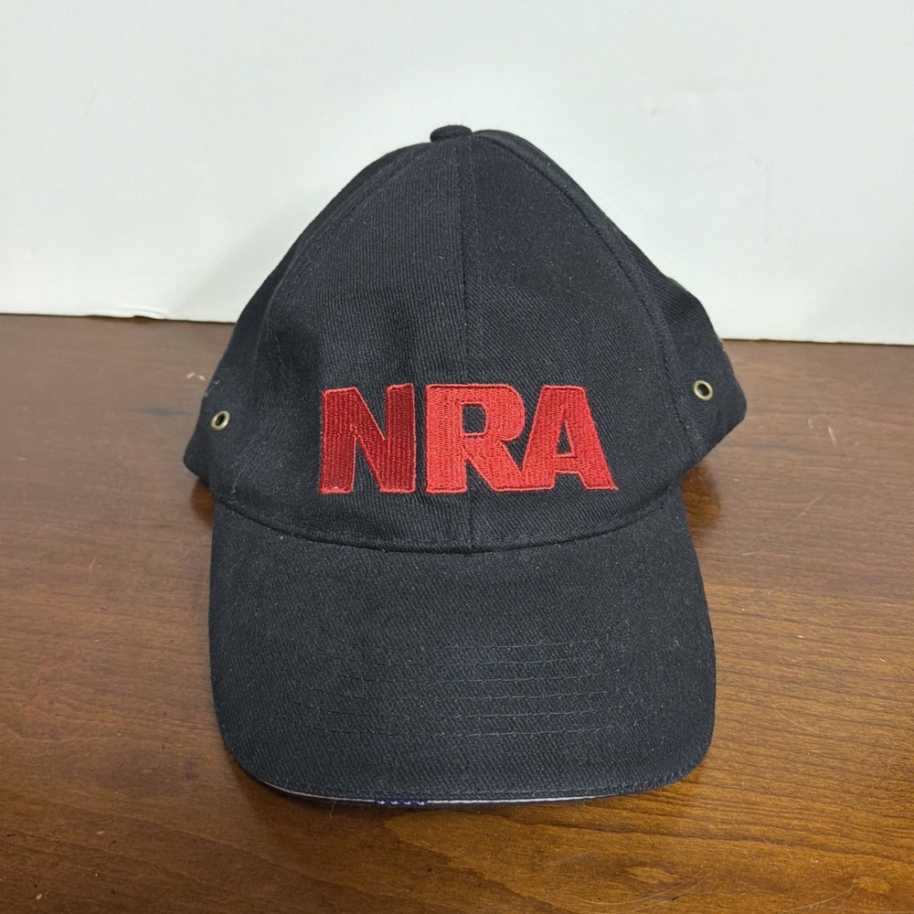 NRA Hat Unisex Adjustable Black Red White Blue America Rim‎